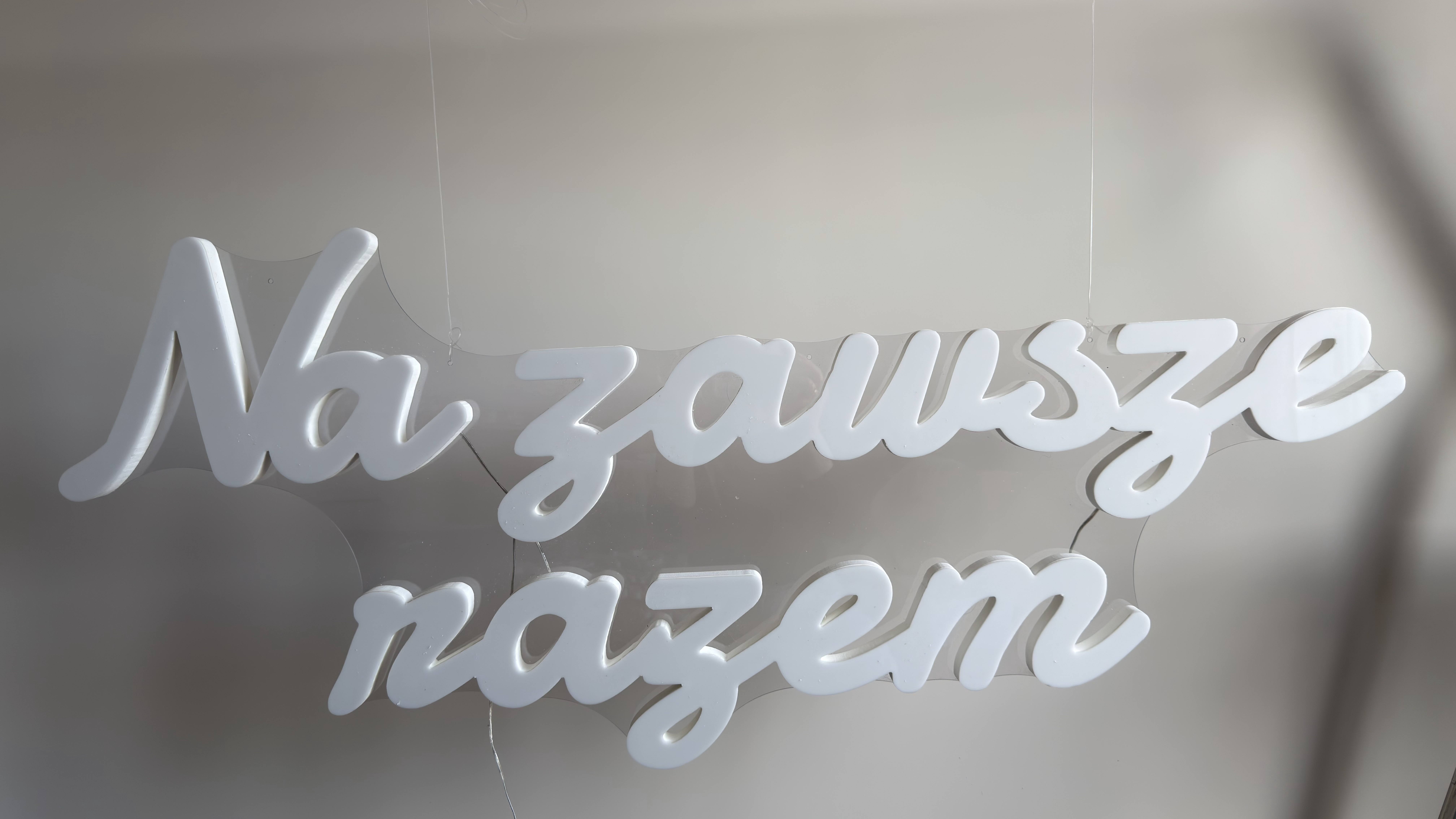 Napis LED „Na zawsze razem"